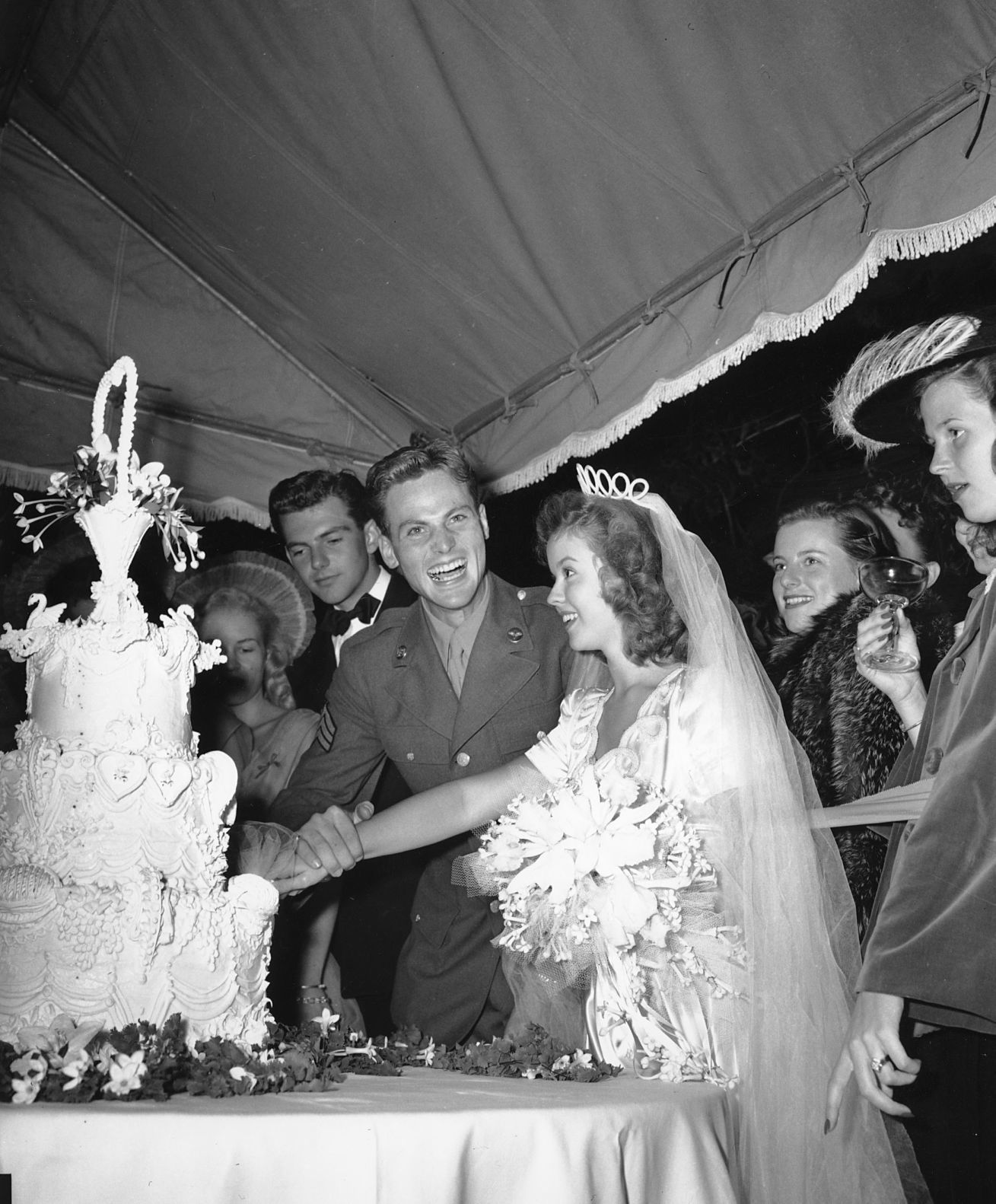 1945: Shirley Temple and Sgt. John Agar Jr.